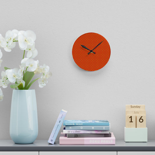Late Evening Star-crossed Bodies Acrylic Round Wall Clock, 8" x 8"