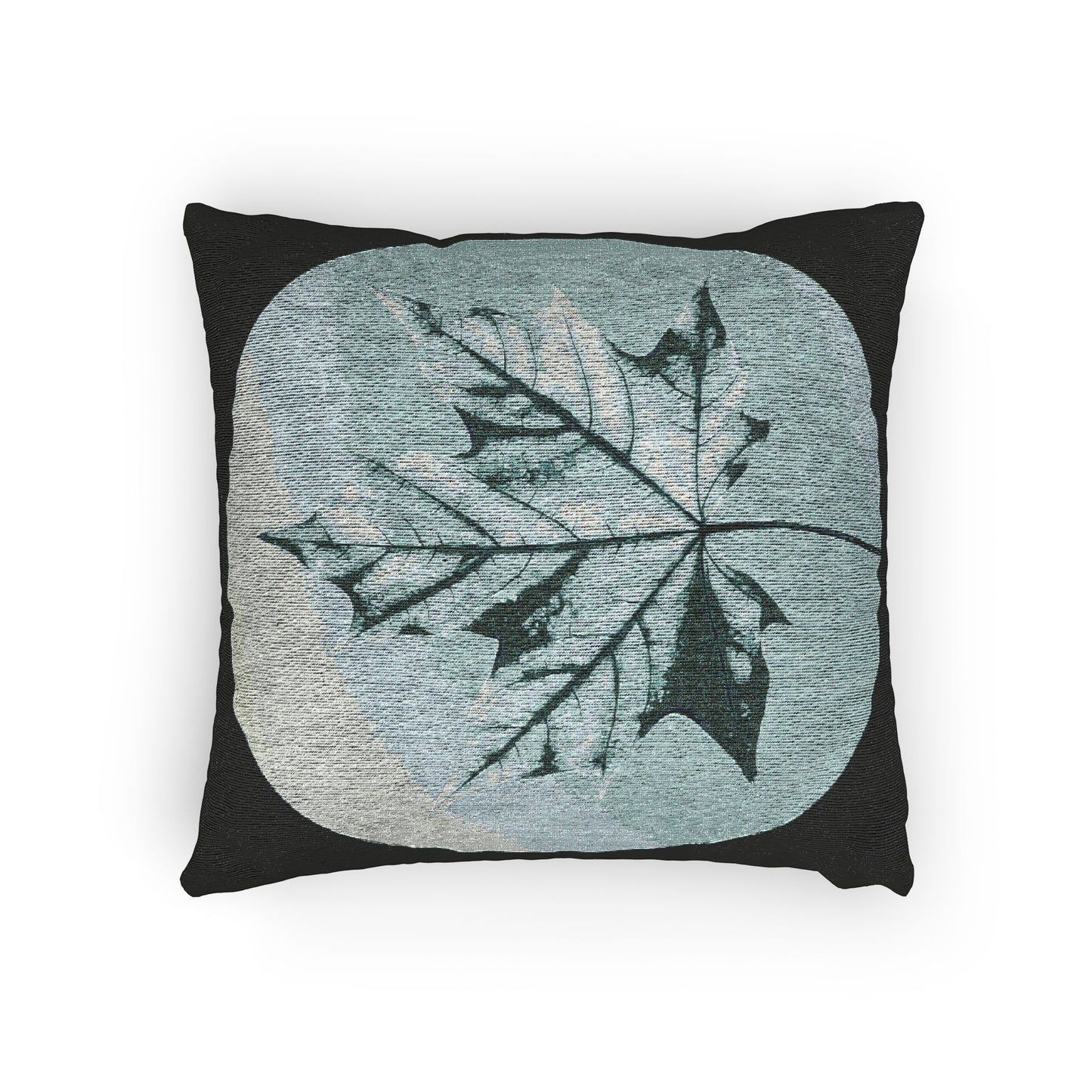 Tif Green Maple Leaf Woven Pillow, 17" x 18"