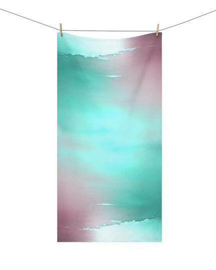 Green Sea Lavender Fog 30" x 60" Mink-Cotton Towel (50% polyester, 50% cotton)