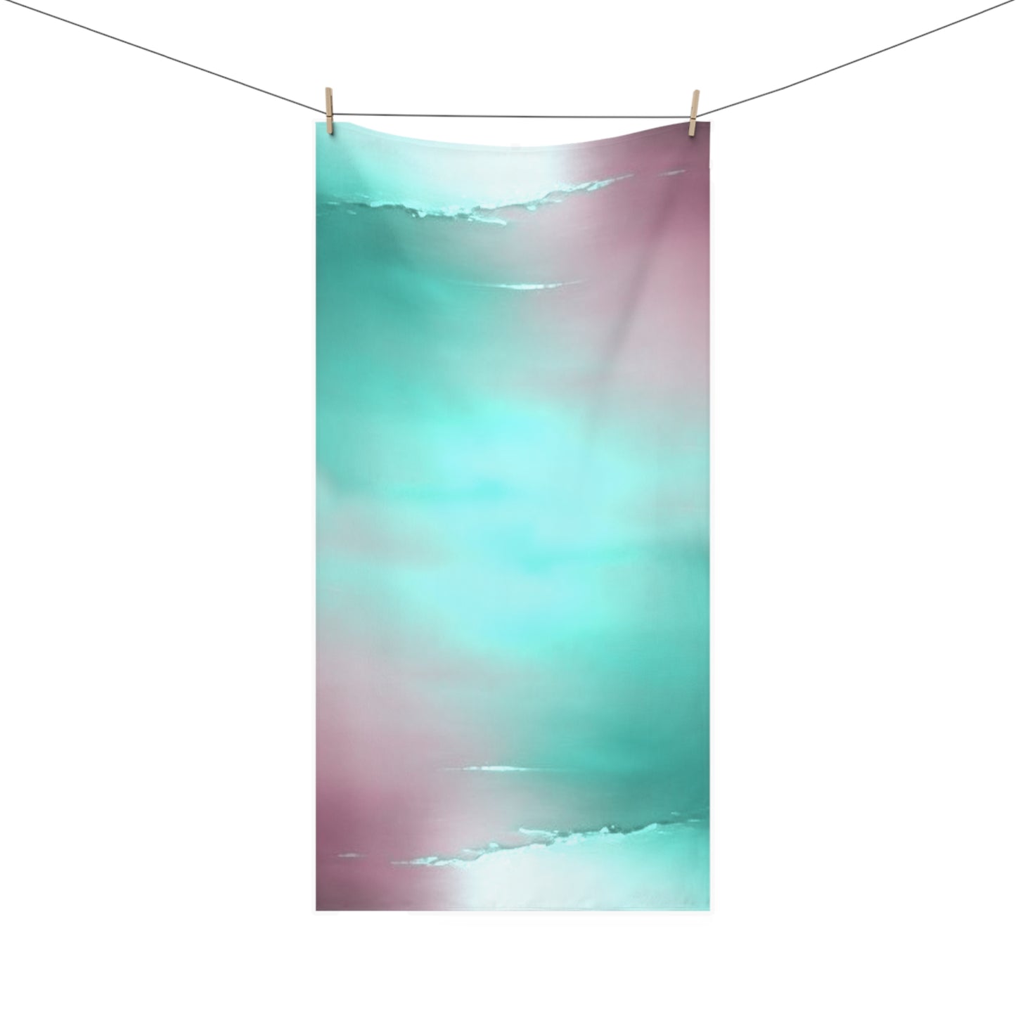 Green Sea Lavender Fog 30" x 60" Mink-Cotton Towel (50% polyester, 50% cotton)