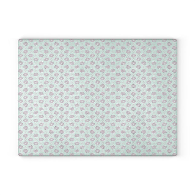 Pink Mornings Star-crossed Bodies Glass Cutting Board, 11" x 15"