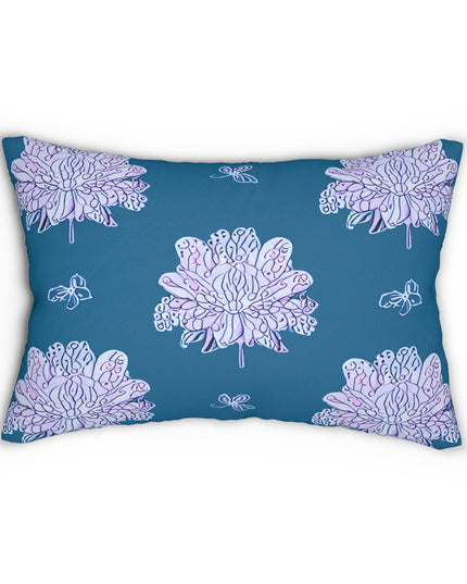 Lavender Floral Butterflies Spun Polyester Lumbar Pillow, 20" x 14"