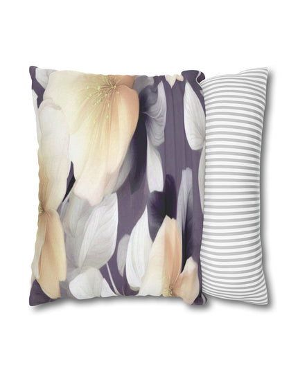 White Blush Floral Bunch Spun Polyester Square Pillowcase, 14" x 14"