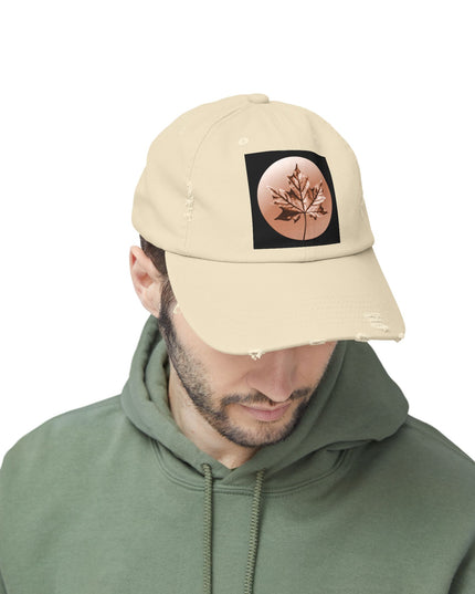 Soft Maple Leaf Unisex Distressed Cap