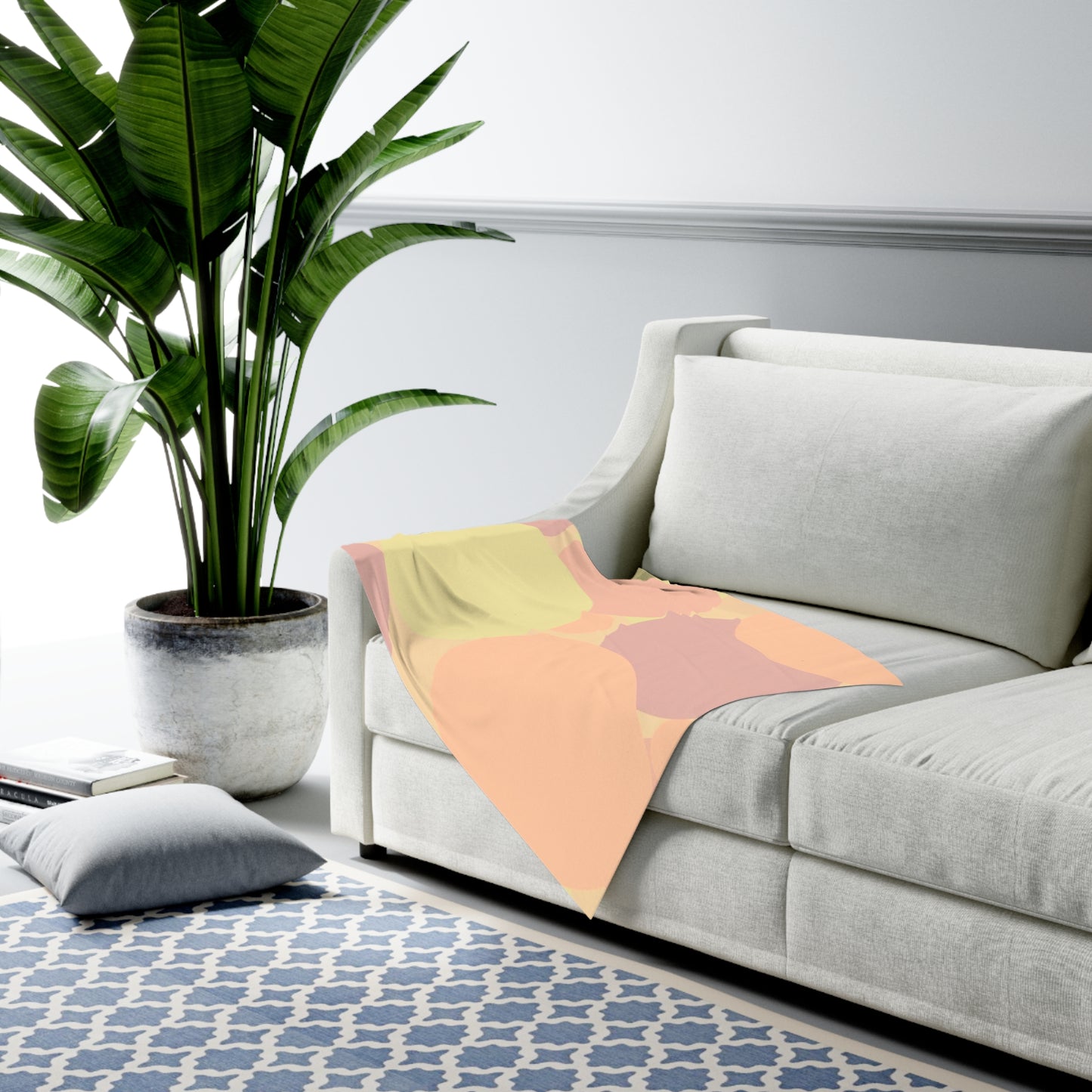 Pastel Hot Peach Patches Baby Swaddle 30″×40″ Blanket