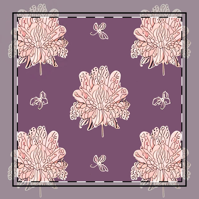 Pink Floral Butterflies 10" x 10" Cotton Twill Napkin