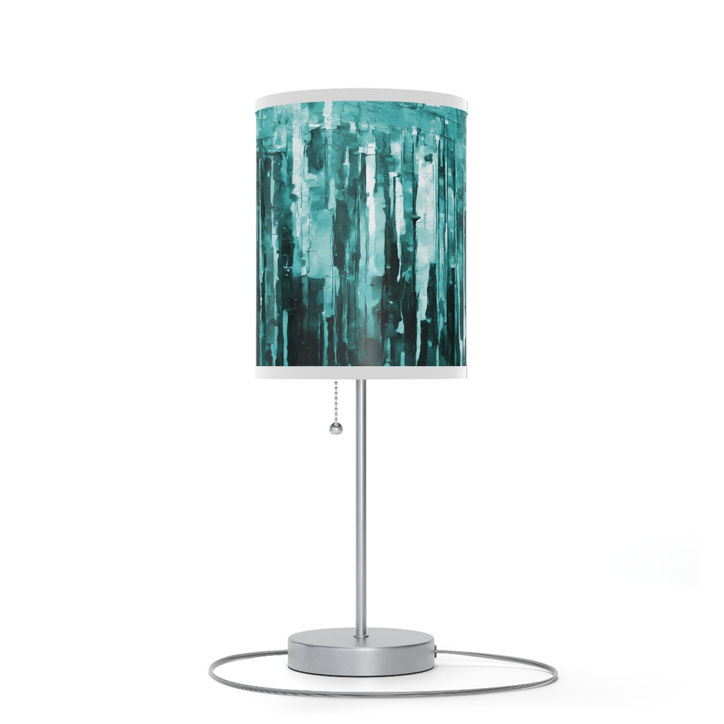 Striped Tif Table Lamp on a White or Silver Stand, US|CA plug