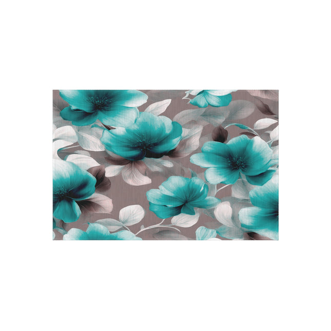 Tif Green Gray Floral Bunch Outdoor Rug, 24" x 36"