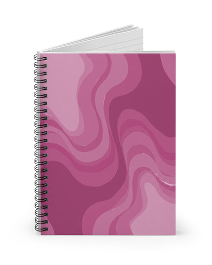 Pinky Mauve Wavey Spiral Notebook - Ruled Line, 6" x 8", 118 pages