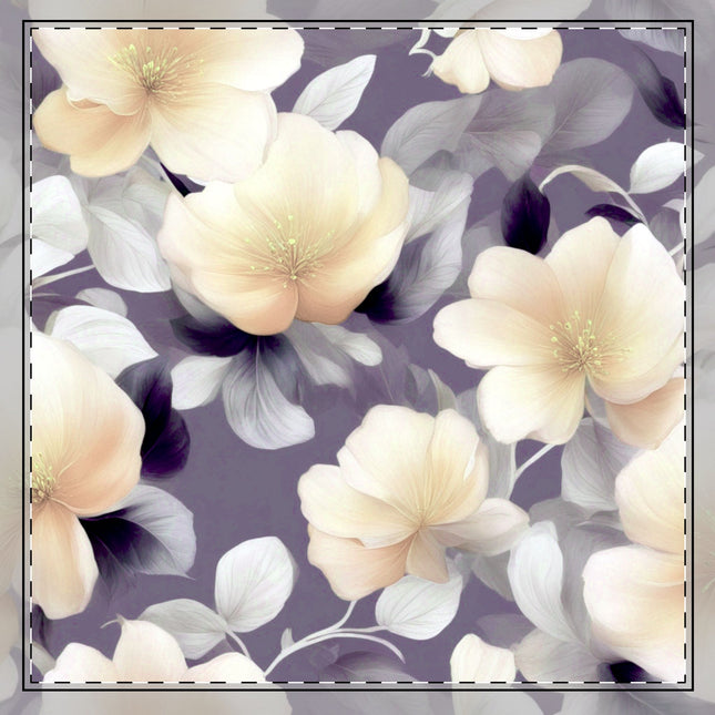 White Blush Floral Bunch Cotton Twill Napkin, 22" x 22"