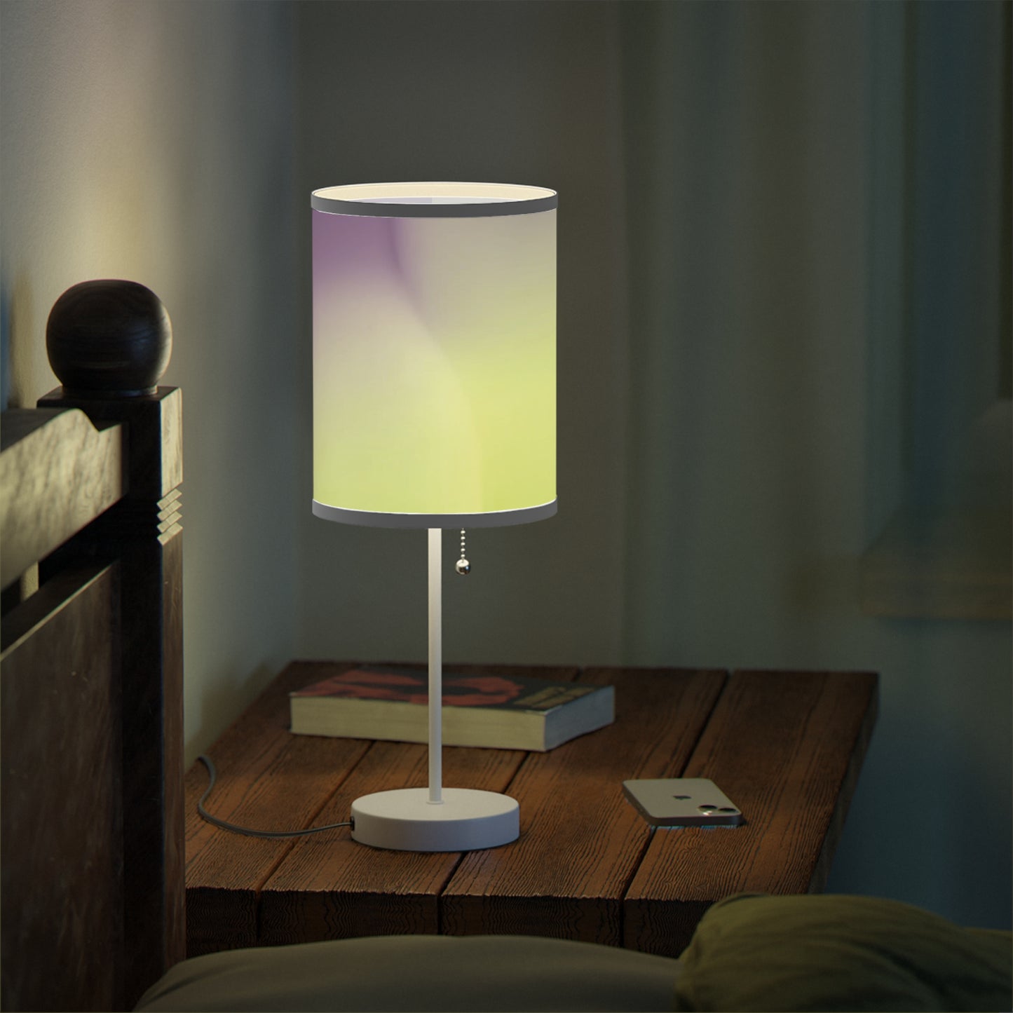 Purple Golden Fade Table Lamp on a White or Silver Stand, US|CA plug