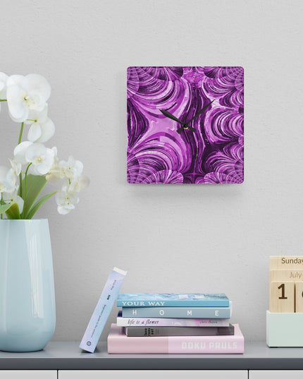 Uzi Spiral Powder Lavender Acrylic Wall Clock, Round or Square, 10.75" x 10.75"