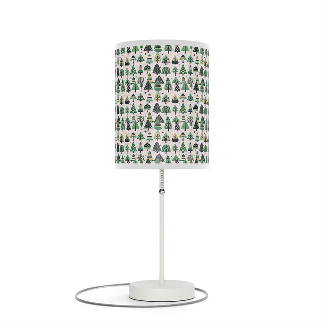 Mini Vintage Green Trees Table Lamp on a White or Silver Stand, US|CA plug