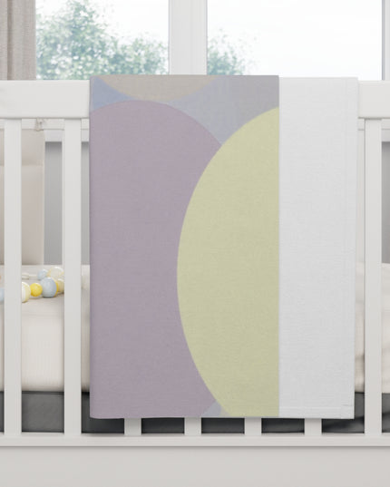Pastel Soft Blue and Soft White Patches Soft Fleece Baby Blanket, 30" x 40"