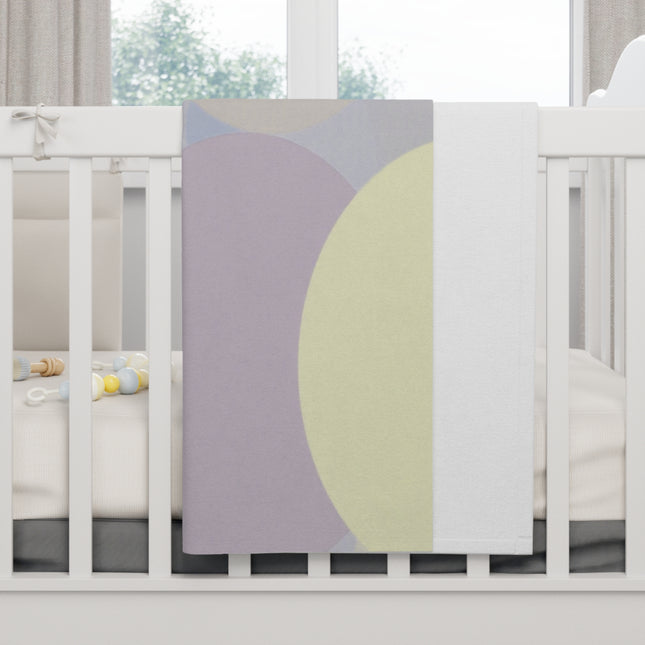 Pastel Soft Blue and Soft White Patches Soft Fleece Baby Blanket, 30" x 40"