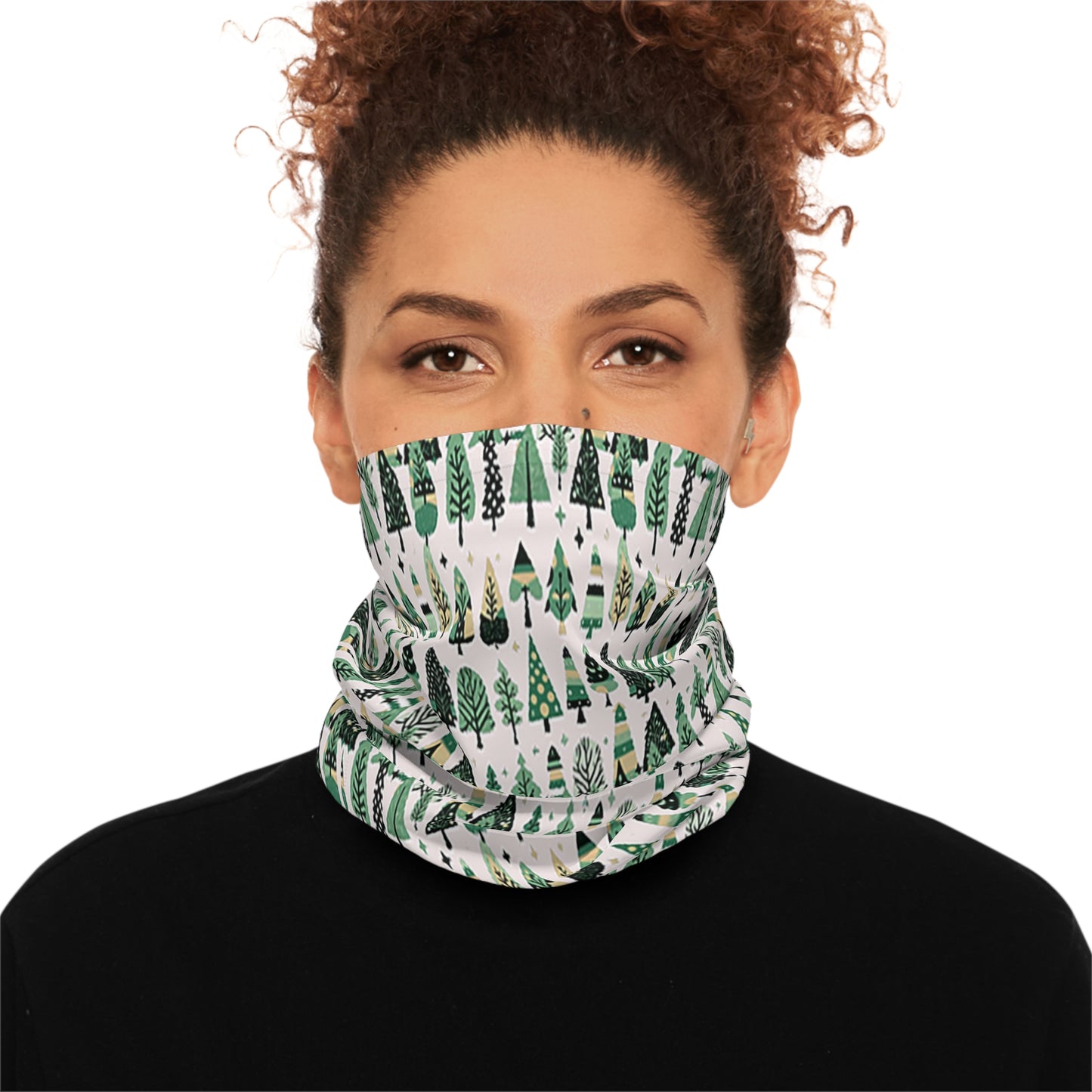 Mini Vintage Green Trees Lightweight Neck Gaiter