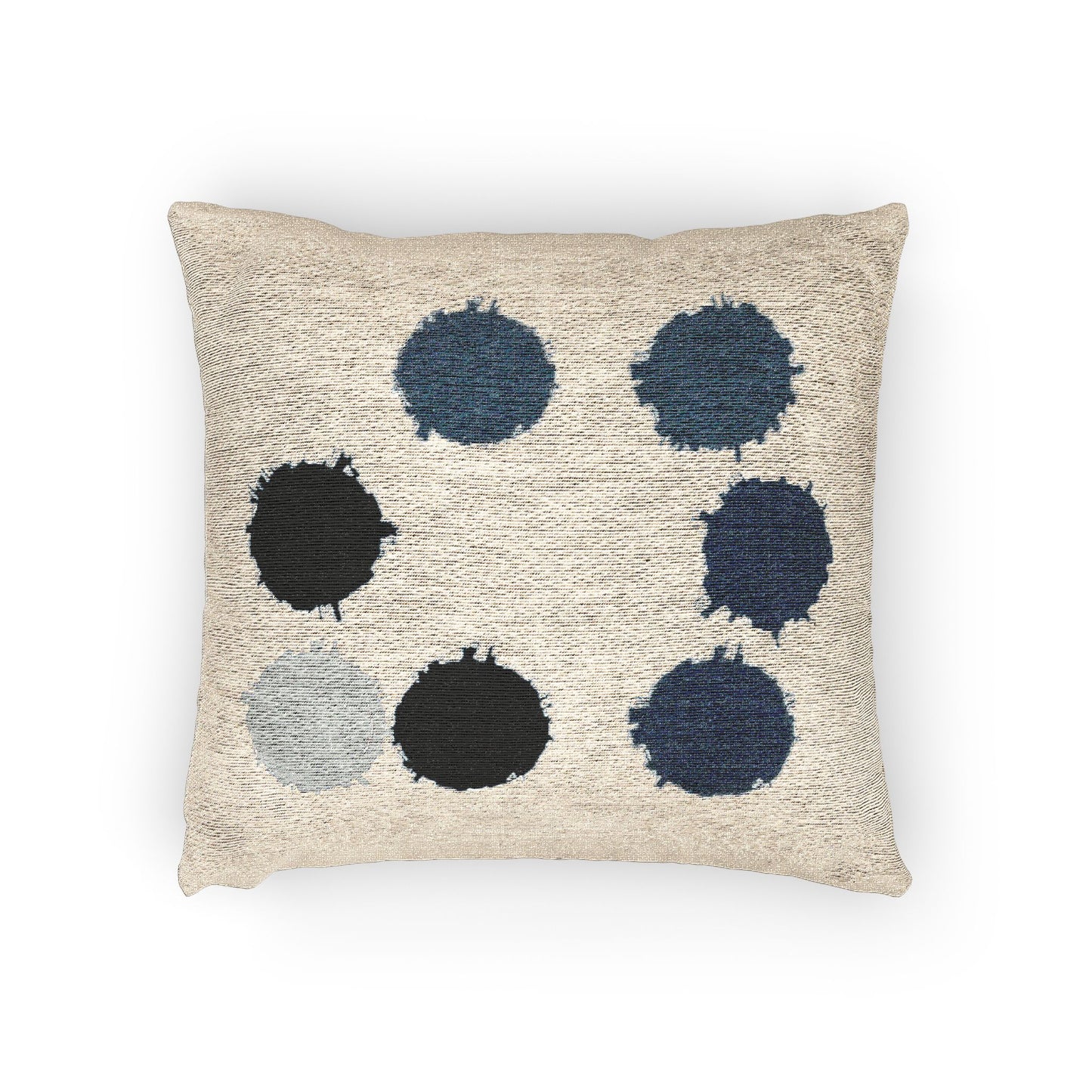Blue Barrel Woven Pillow, 17" x 18"