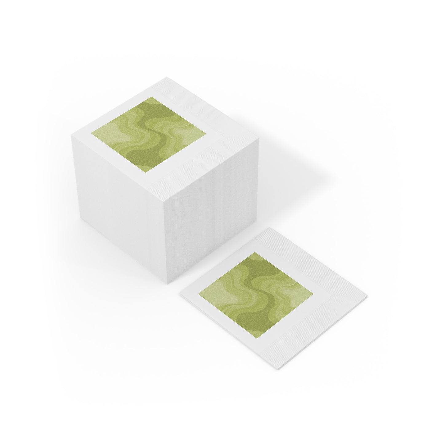 Lemon Wavey White Coined Napkins, 4.8" x 4.8"