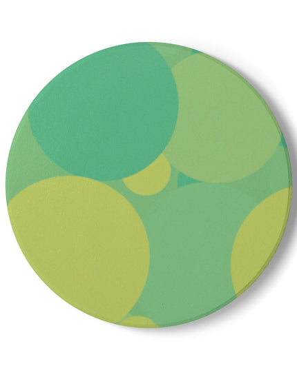 Pastel Green Patches 4" x 4" Round Ceramic Coaster