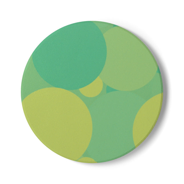 Pastel Green Patches 4" x 4" Round Ceramic Coaster