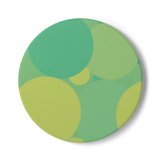 Pastel Green Patches 4" x 4" Round Ceramic Coaster