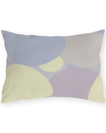 Pastel Soft Blue and Soft White Patches 20" x 14" Outdoor Pillow