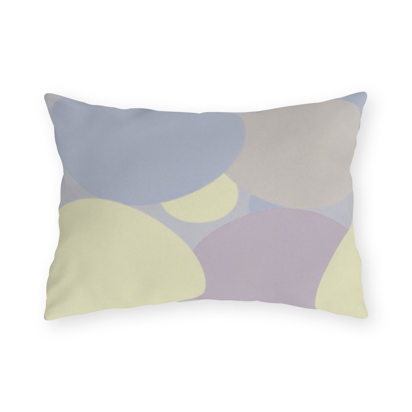 Pastel Soft Blue and Soft White Patches 20" x 14" Outdoor Pillow