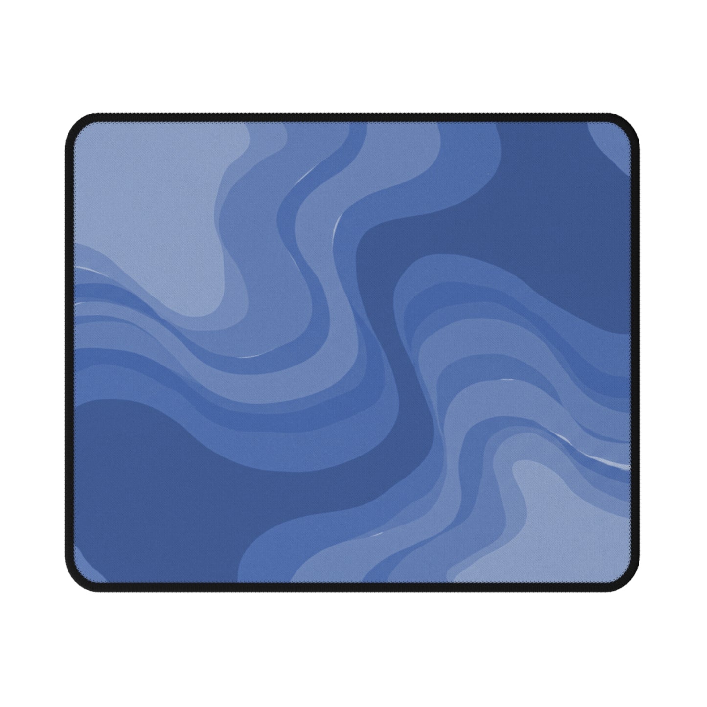 Deep Blue Wavey Non-Slip Gaming Mouse Pad, 9.5" X 8" Rectangle