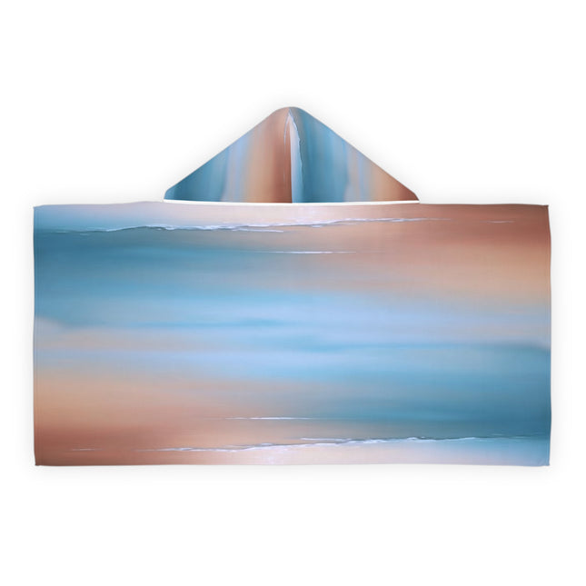 Blue Sea Peach Fog Youth Hooded Towel, 24" x 48"