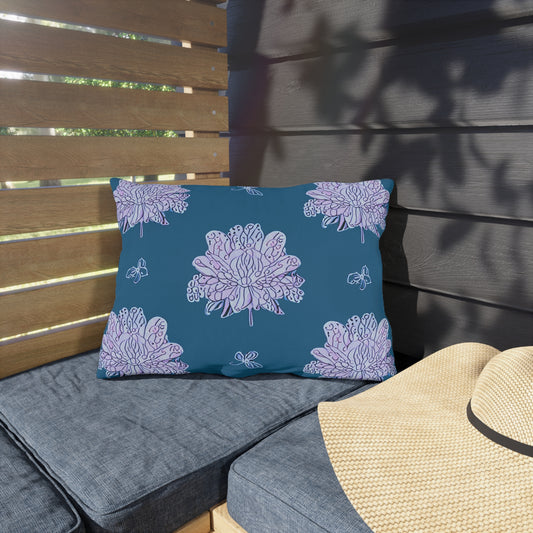 Lavender Floral Butterflies 20" x 14" Outdoor Pillow