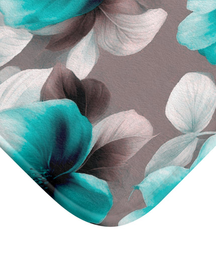 Tif Green Gray Floral Bunch 24" x 17" Bath Mat