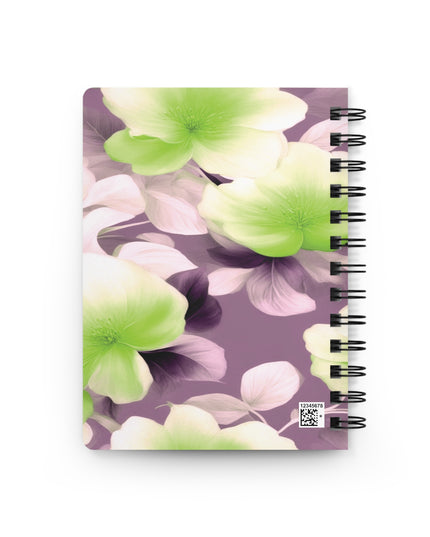 Lime Lavender Floral Bunch Bound Journal, 5" x 7" 150 pages