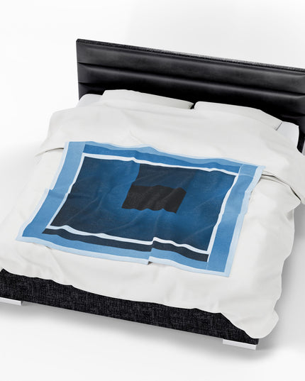 Blue Shadow Velveteen Plush Blanket, 50" x 60"