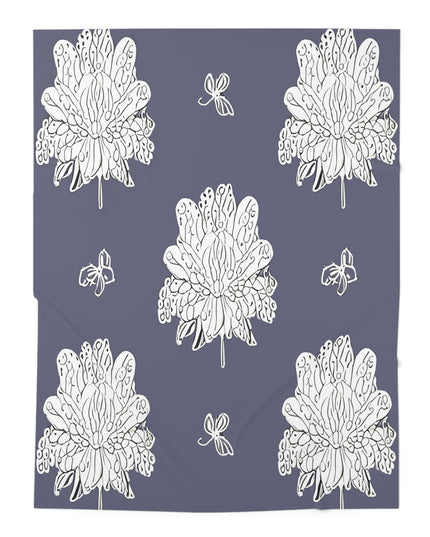 White Floral Butterflies Baby Swaddle 30″×40″ Blanket