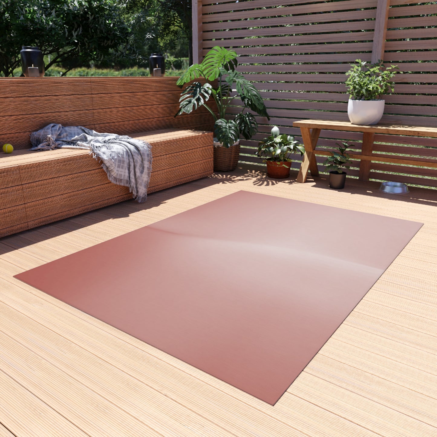 Rose Red Fade Outdoor Rug, 60" x 84"
