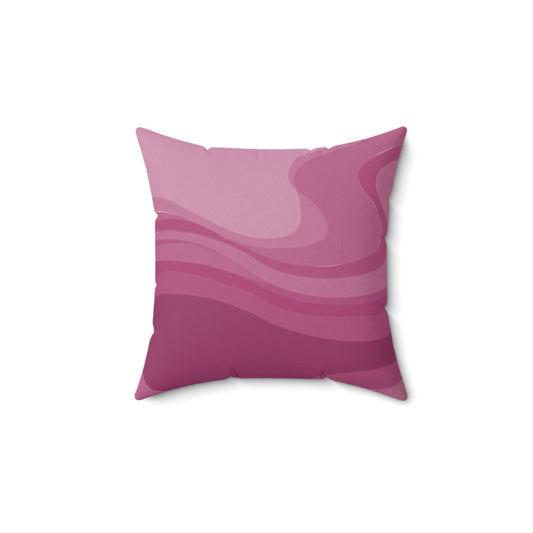 Pinky Mauve Wavey 14" x 14" Faux Suede Square Pillow