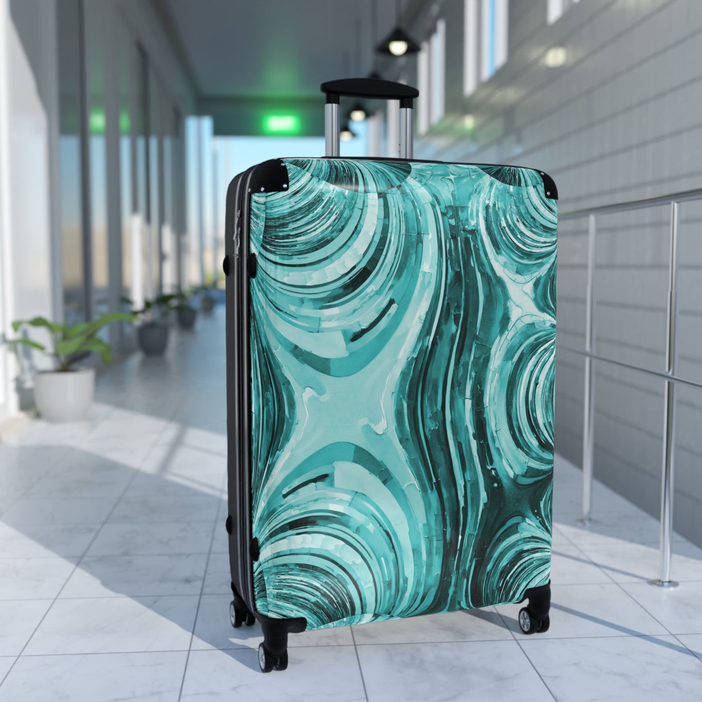 Uzi Spiral Tif Large Suitcase with built in lock, 4 double-wheels, telescopic handle, and ABS back hard-shell