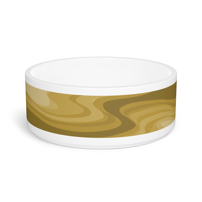 Brown Wavey 16 oz Pet Bowl