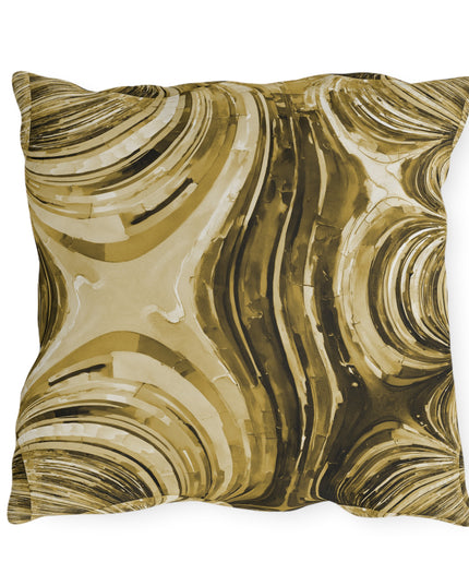 Uzi Spiral Light Brown Outdoor Pillow, 18" x 18"