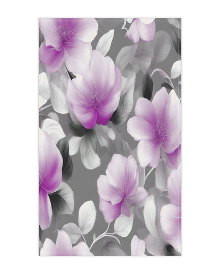 Purple Blossom Floral Bunch Tea Towels (cotton, poly), 18" x "30