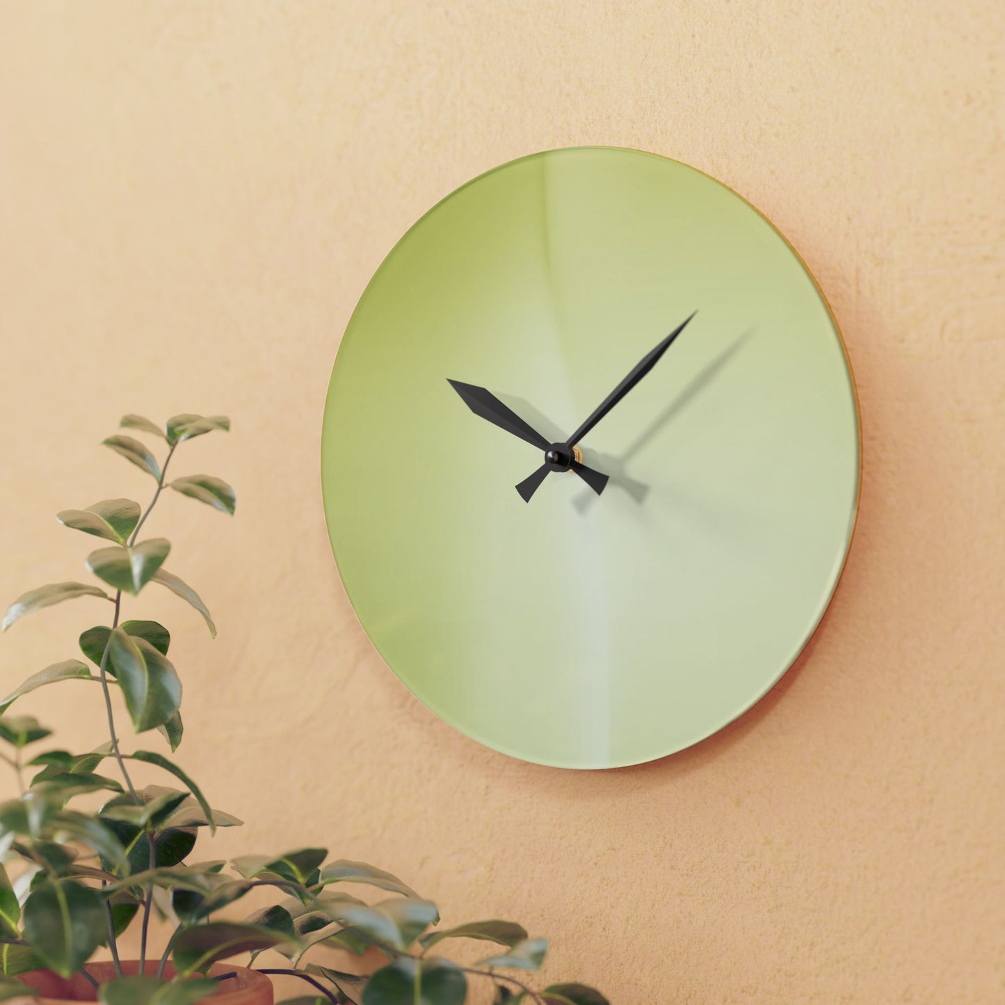 Lemon Fade Acrylic Wall Clock, Round or Square, 10.75" x 10.75"