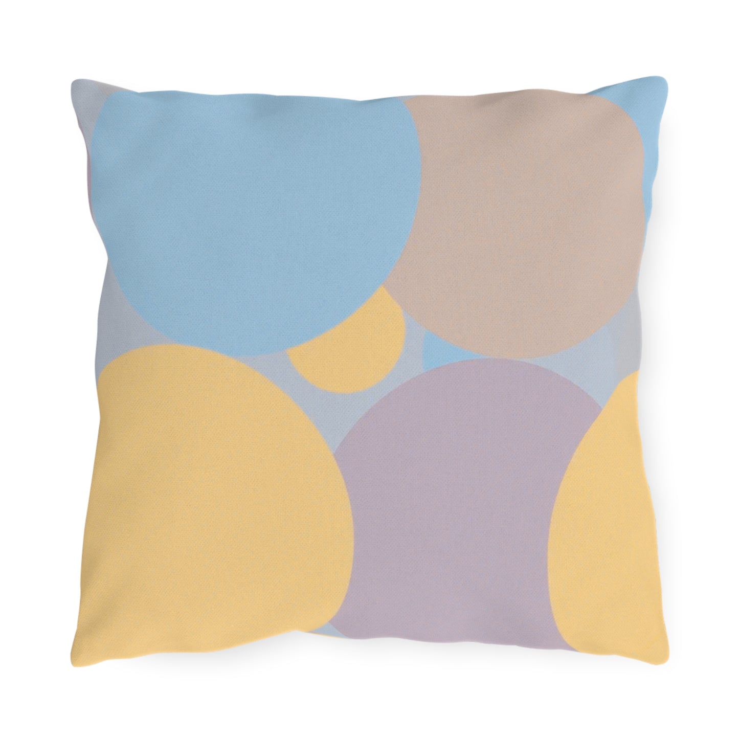Pastel Baby Blue and Peach Patches 16" x 16" Outdoor Pillows