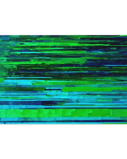 Striped Blue Green Rally Towel, 11" x 18"