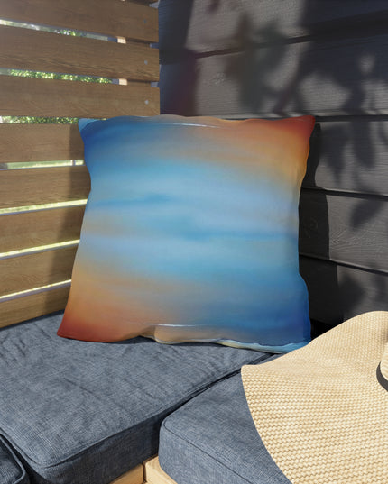 Blue Sea Red Orange Fog 18" x 18" Outdoor Pillows
