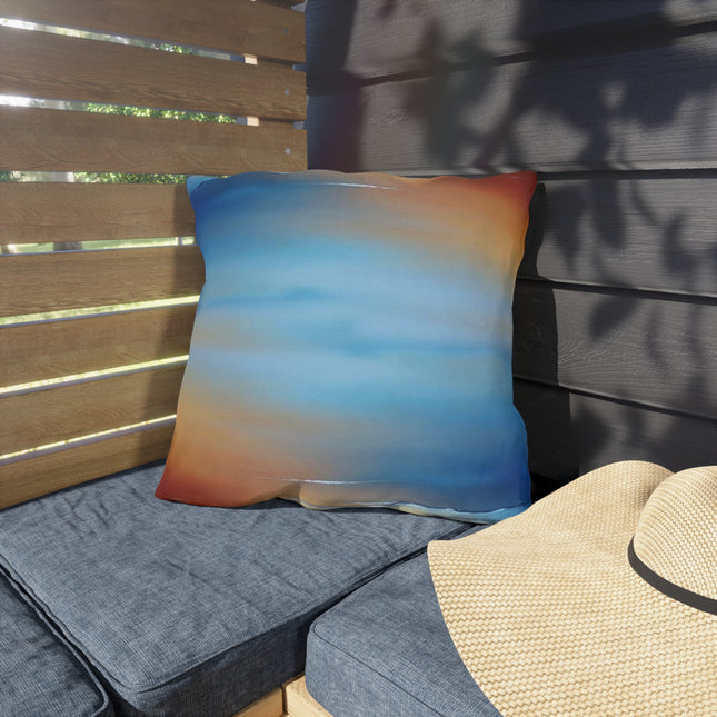 Blue Sea Red Orange Fog 18" x 18" Outdoor Pillows