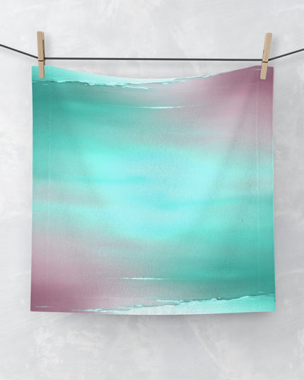 Green Sea Lavender Fog Face Towel, 13" x 13"