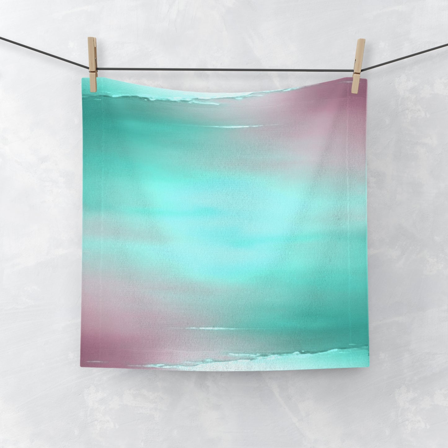 Green Sea Lavender Fog Face Towel, 13" x 13"