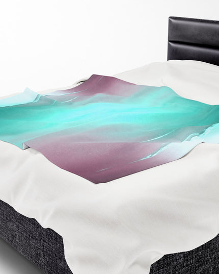 Green Sea Lavender Fog Velveteen Plush Blanket, 50" x 60"