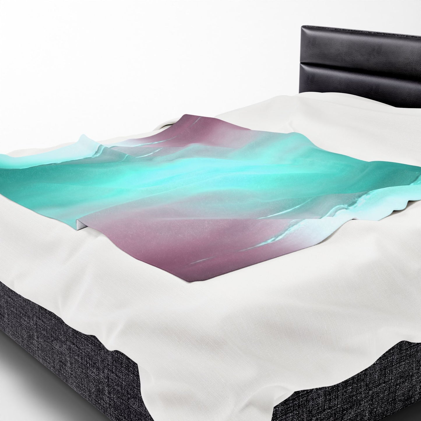 Green Sea Lavender Fog Velveteen Plush Blanket, 50" x 60"