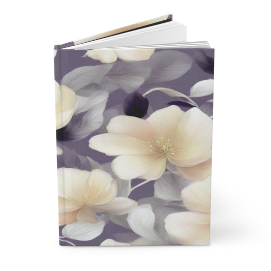 White Blush Floral Bunch Hardcover Journal Matte with 150 lined pages, 5.75" x 8"